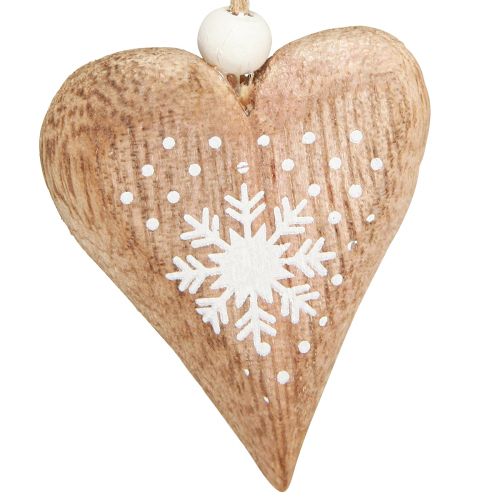 Prodotto Cuori decorativi da appendere decorazioni per l&#39;albero di Natale in legno 6 cm 8 pz