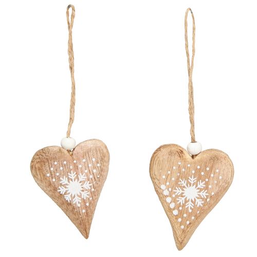Prodotto Cuori decorativi da appendere decorazioni per l&#39;albero di Natale in legno 6 cm 8 pz