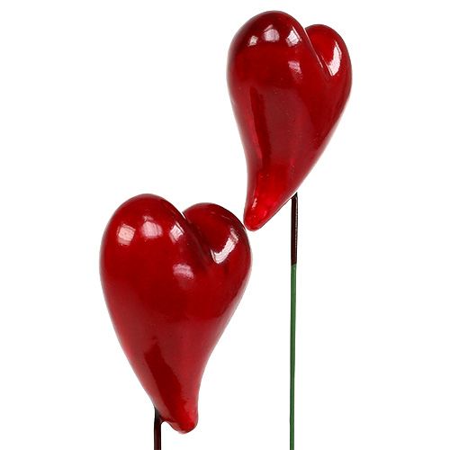 Floristik24 Cuori decorativi da attaccare rossi 5cm 24 pezzi