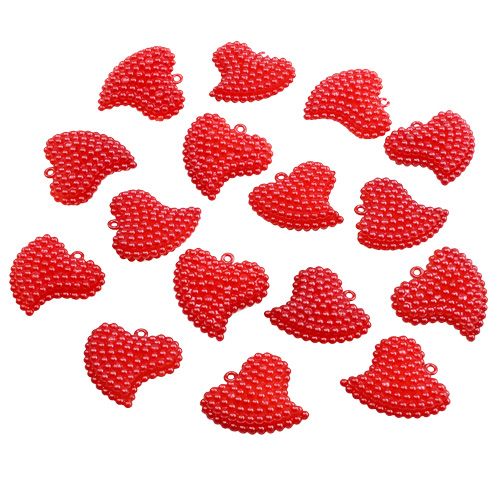 Floristik24 Deco cuore rosso 3,5 cm 16 pezzi