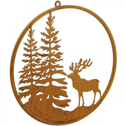 Floristik24 Decor anello patina metallo anello ruggine cervo decorazione della parete Ø38cm