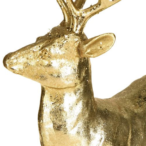 Prodotto Figura decorativa di renna in piedi, cervo, oro 10,5×4,5×16 cm, 2 pezzi