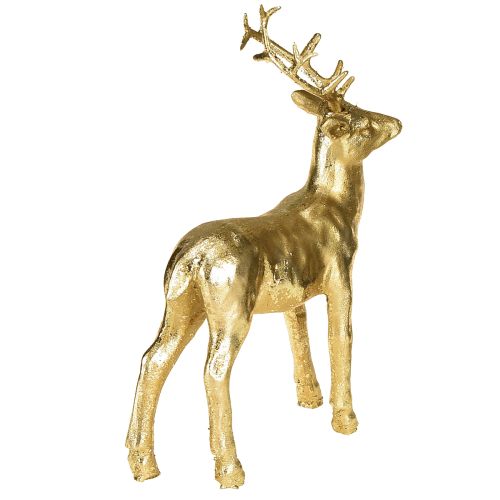 Prodotto Figura decorativa di renna in piedi, cervo, oro 10,5×4,5×16 cm, 2 pezzi