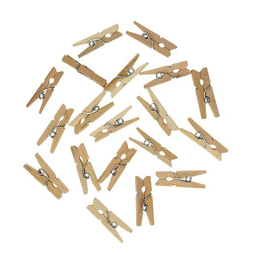 Floristik24 Clip decorative in legno 2,5 cm naturale 300 p