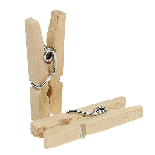 Floristik24 Clip decorative in legno 2,5 cm naturale 300 p