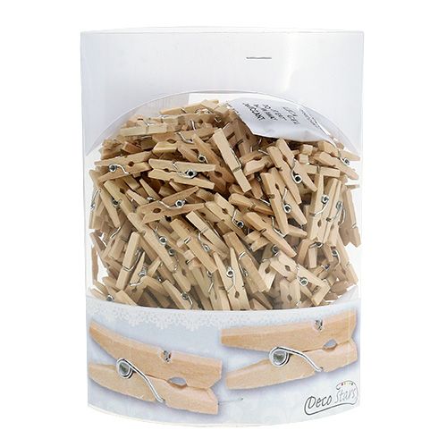 Floristik24 Clip decorative in legno 2,5 cm naturale 300 p