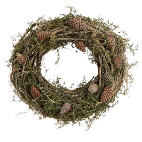 Ghirlanda decorativa con rami e coni di cedro ghirlanda in legno naturale Ø40 cm