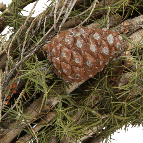 Prodotto Ghirlanda decorativa con rami e coni di cedro ghirlanda in legno naturale Ø40 cm