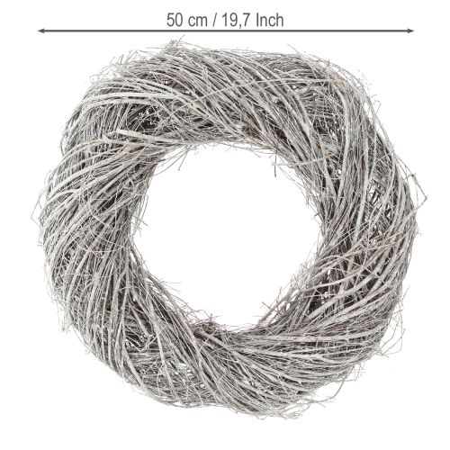 Prodotto Corona decorativa con grandi rami di olmo bianco-grigio lavati Ø50cm
