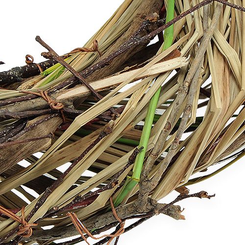 Floristik24 Ghirlanda di salice con erba Ø25cm naturale