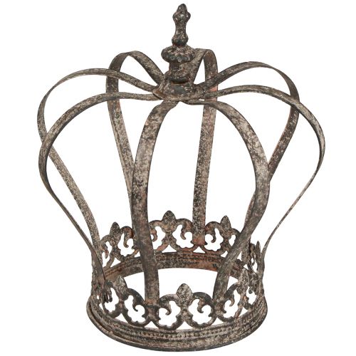 Floristik24 Corona decorativa in metallo anticato effetto ruggine Ø19,5cm H22cm