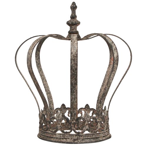 Prodotto Corona decorativa in metallo anticato effetto ruggine Ø19,5cm H22cm