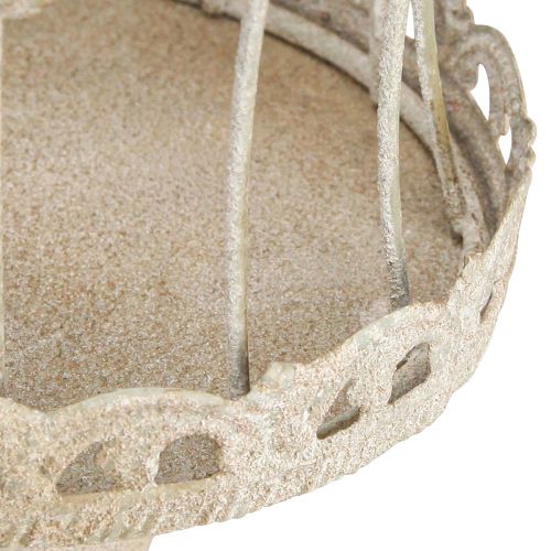Prodotto Corona decorativa su piede decorazione vintage in metallo grigio 34/66 cm set da 2 pezzi