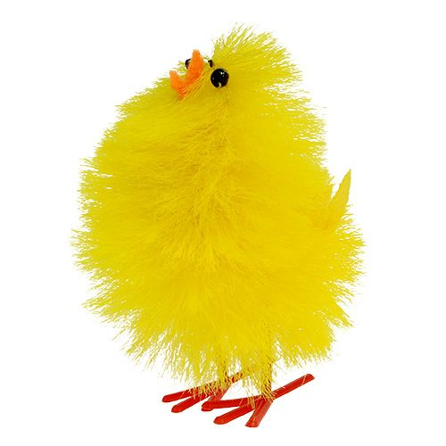 Floristik24 Pulcini decorativi in ciniglia giallo 6,5 cm 6 pezzi