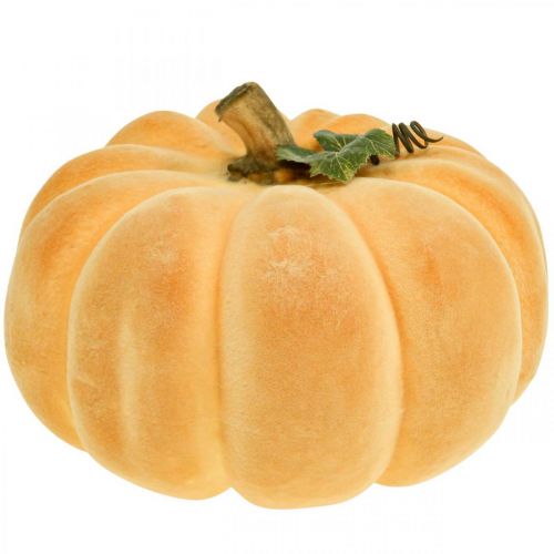 Floristik24 Decorazione autunnale floccata di zucca decorativa arancio chiaro Ø30cm