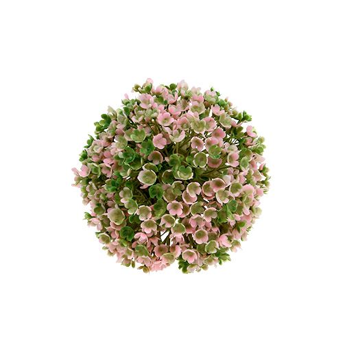 Floristik24 Mini palla decorativa artificiale rosa-verde Ø10cm 1pz