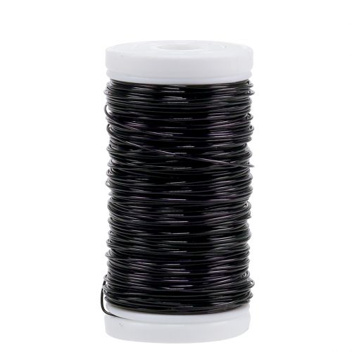 Floristik24 Filo Smaltato Deco Nero Ø0.50mm 50m 100g