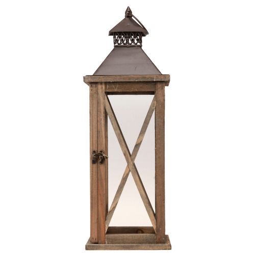 Prodotto Lanterna decorativa in legno lanterna vintage in legno marrone 17×17×50 cm