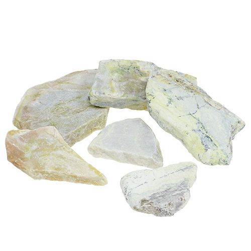 Floristik24 Pietre decorative per mosaico grigio-verde opaco 3cm - 8cm 1kg