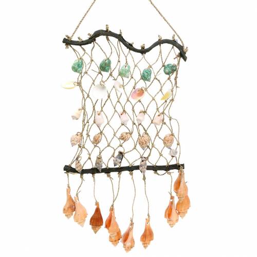 Floristik24 Rete decorativa da appendere con conchiglie naturali 25×45cm