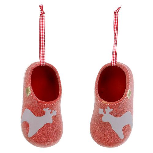 Pantofole decorative 13 cm rosse 4 pezzi | Floristik24.it