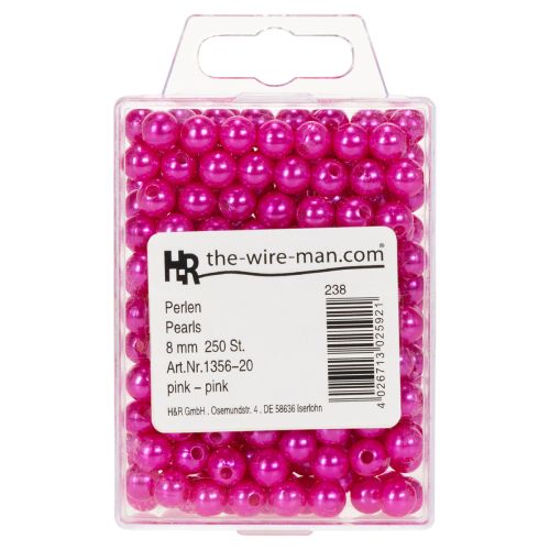 Perline decorative rosa, Ø8mm,
