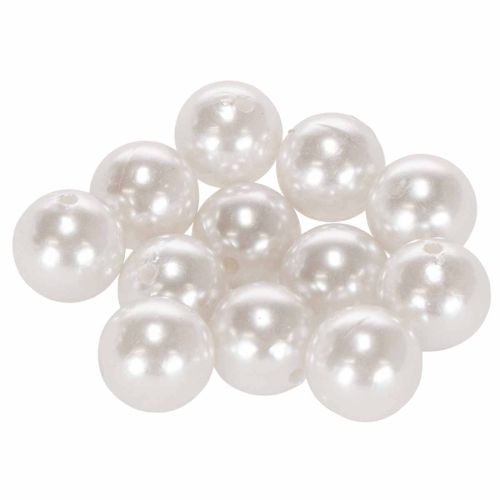 Perline decorative bianche Ø20mm 12 pz acquistare | Floristik24.it