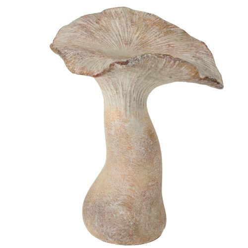 Decorazione autunnale in pietra artificiale a forma di fungo, colore grigio lavato 19×15cm H23cm