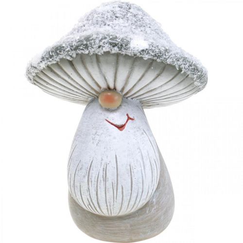 Floristik24 Figura decorativa di gnomo a fungo gnomo a fungo grigio, bianco 7×9cm 2pz