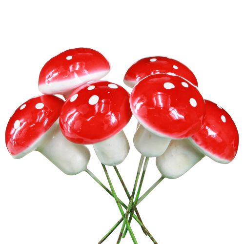 Prodotto Funghi decorativi per attaccare gli agarichi volanti su filo Ø2,5 cm 36 pz