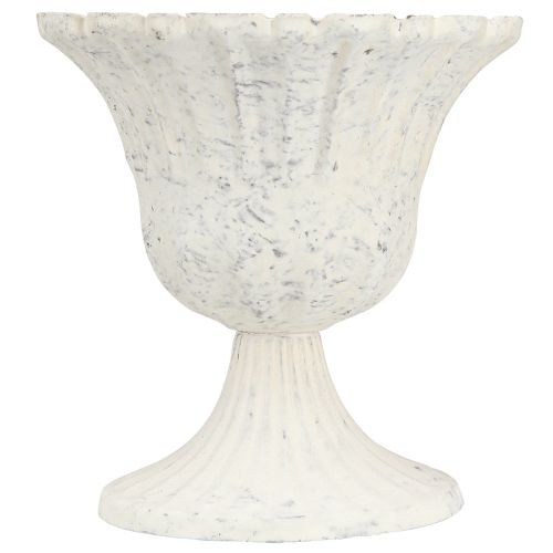 Floristik24 Coppa Decorativa Calice in Metallo Bianco Antico Shabby Chic Ø12cm H12cm