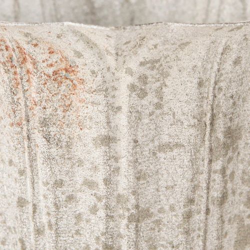 Prodotto Trofeo decorativo calice in metallo aspetto vintage grigio bianco H14,5cm