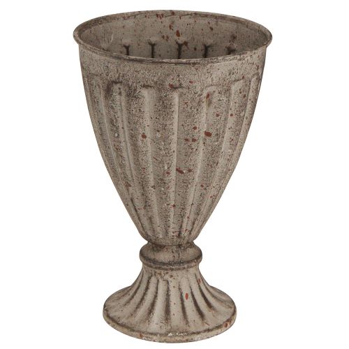 Prodotto Fioriera trofeo decorativa aspetto antico grigio marrone Ø13cm H19cm