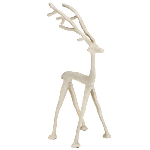 Floristik24 Figura decorativa in metallo a forma di renna, effetto argilla grigia, altezza 35 cm