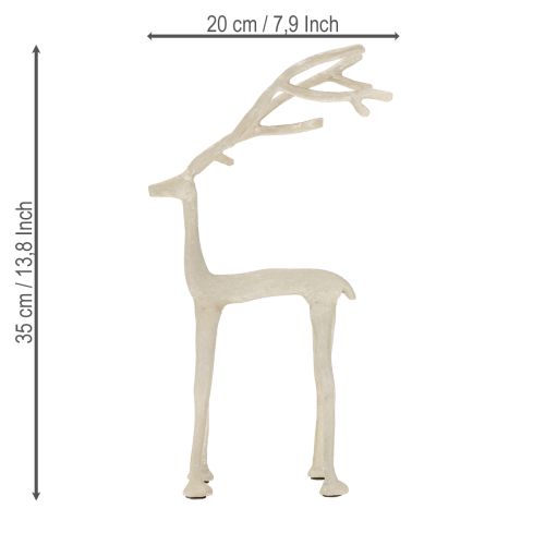 Prodotto Figura decorativa in metallo a forma di renna, effetto argilla grigia, altezza 35 cm
