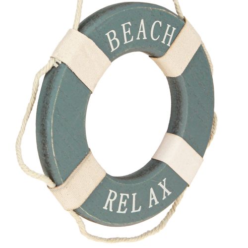 Prodotto Salvagente decorativo in legno con anello da nuoto marittimo blu 17 cm 2 pezzi