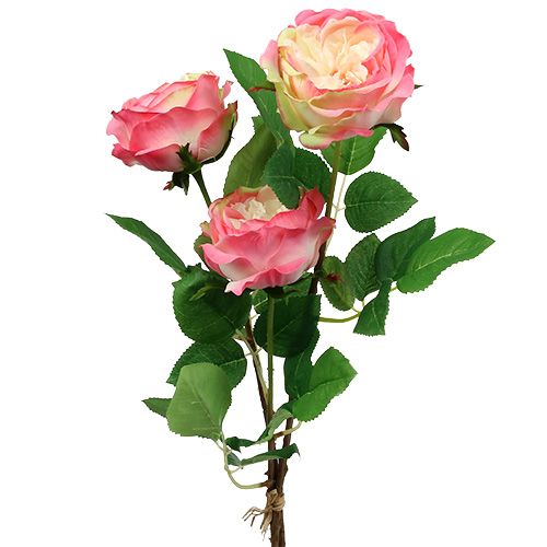 Floristik24 Deco Rose Pink Ø10cm 52cm 3 pezzi