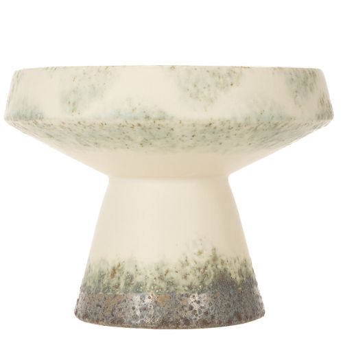 Ciotola decorativa in ceramica, color crema grigio-verde, Ø20cm, H16cm | Floristik24.it