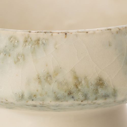Ciotola decorativa in ceramica, color crema grigio-verde, Ø20cm, H16cm | Floristik24.it