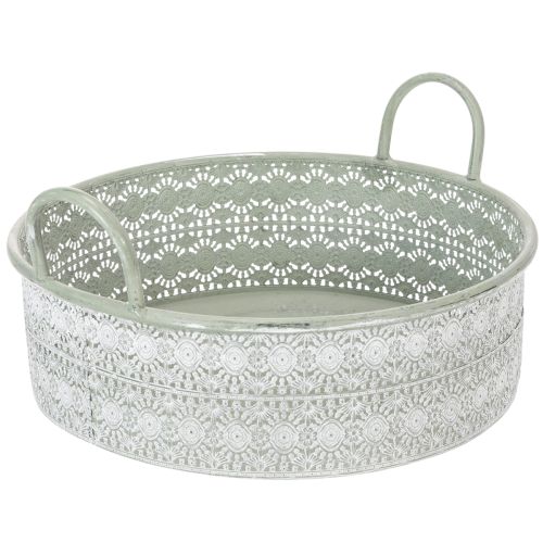 Prodotto Ciotola decorativa in metallo con manici, vaso vintage, set da 3