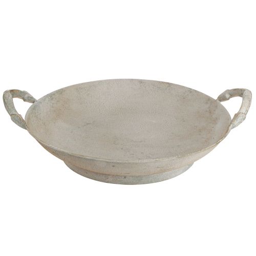 Prodotto Ciotola decorativa shabby chic decorazione in metallo grigio con manici Ø31cm