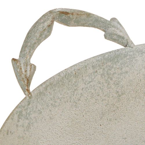 Prodotto Ciotola decorativa shabby chic decorazione in metallo grigio con manici Ø31cm