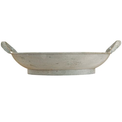 Prodotto Ciotola decorativa shabby chic decorazione in metallo grigio con manici Ø31cm