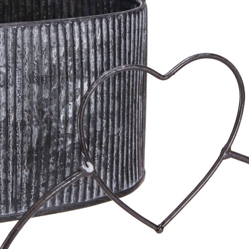 Prodotto Ciotola decorativa ovale in metallo con cuore nero 20/16cm set da 2