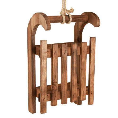 Floristik24 Slitta decorativa marrone decorazione invernale in legno 30x18x12 cm