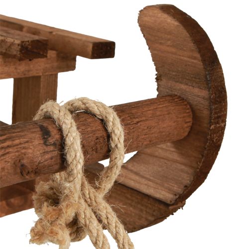 Prodotto Slitta decorativa marrone decorazione invernale in legno 30x18x12 cm