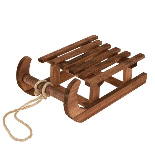 Prodotto Slitta decorativa marrone decorazione invernale in legno 30x18x12 cm