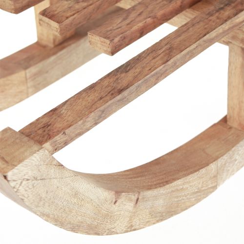 Prodotto Slitta decorativa in legno naturale decorazione da tavolo invernale in legno di mango 60×23×15 cm