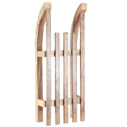 Prodotto Slitta decorativa in legno naturale decorazione da tavolo invernale in legno di mango 60×23×15 cm