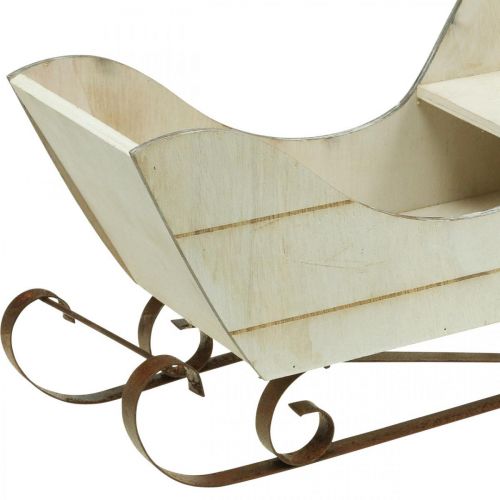 Floristik24 Slitta decorativa in legno Slitta natalizia naturale 36×13×21 cm